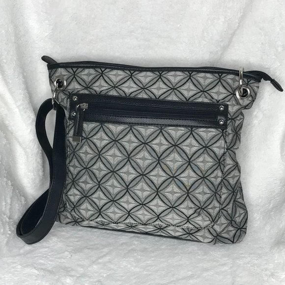 Handbags - Shoulder Bag | Black & Gray Geometric Patterned
